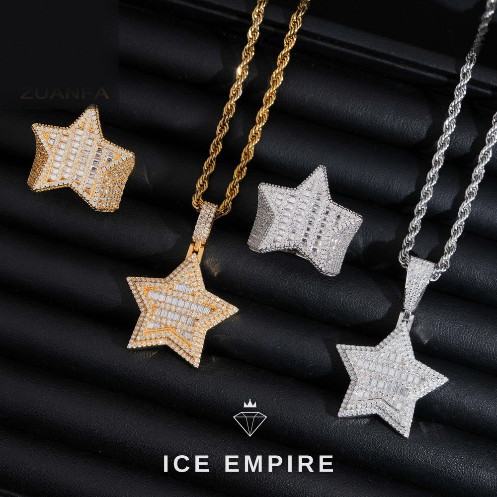 Iced Out Rose Gold Plated Moissanite Pendant