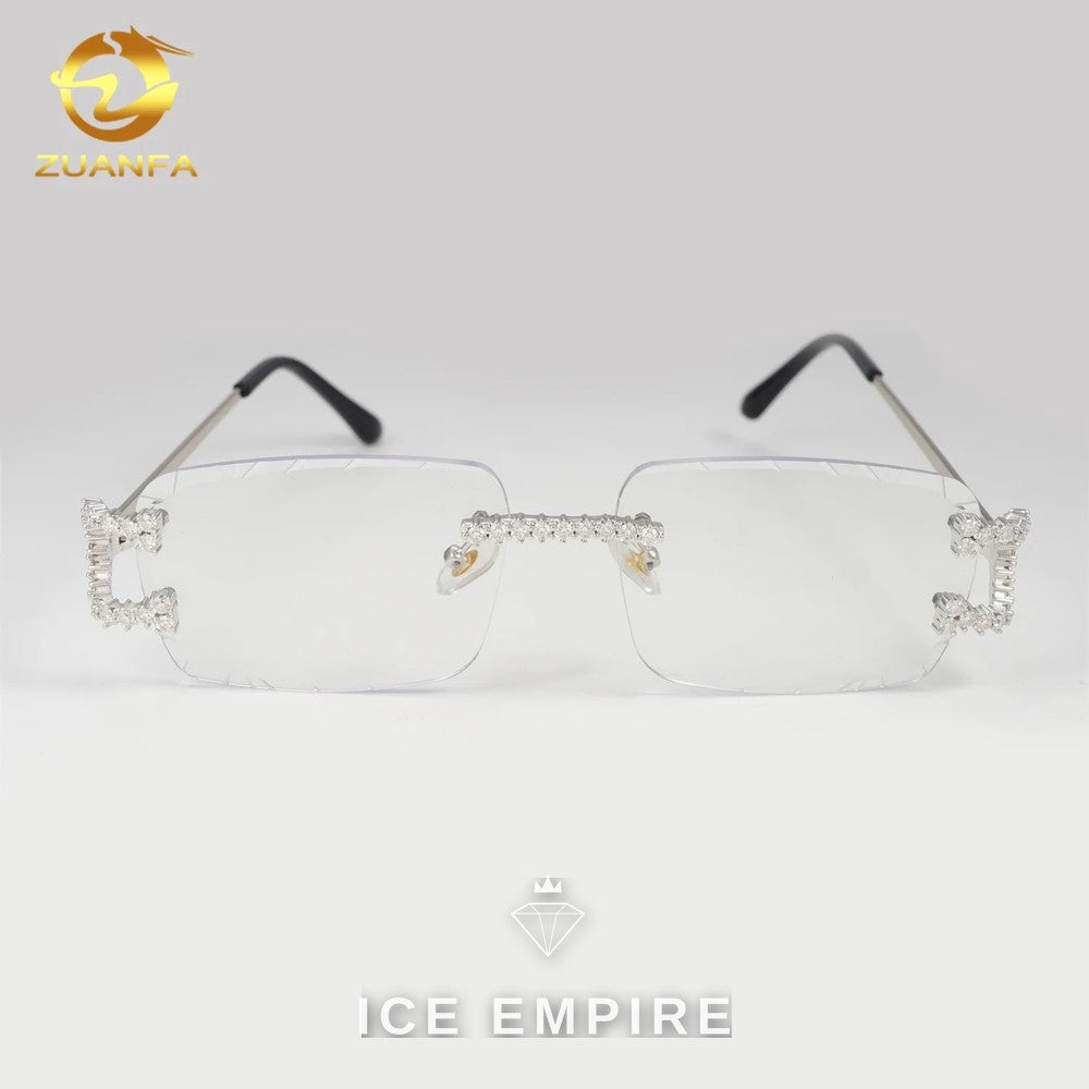 Iced Out 925 Silver Moissanite Glasses