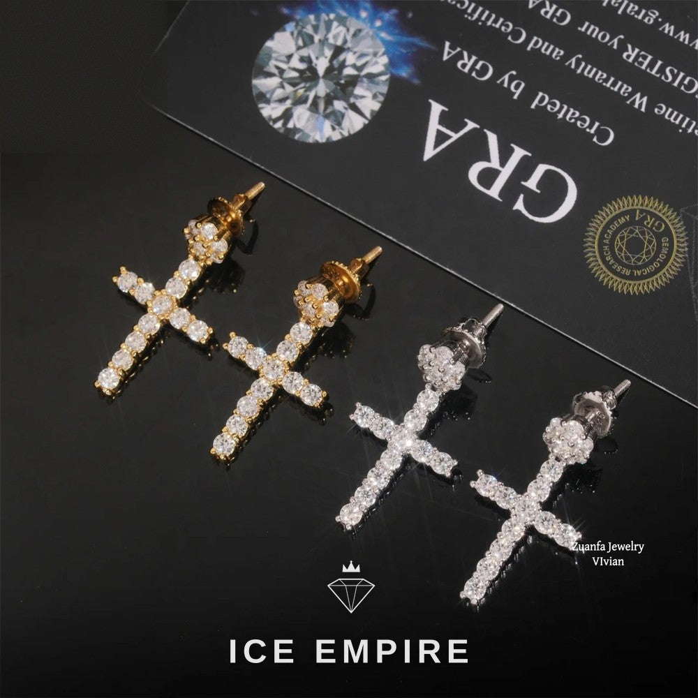 Iced Out 925 Silver Moissanite Earrings