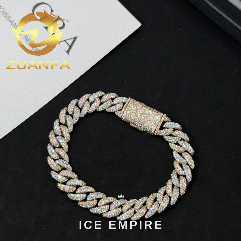 Iced Out 925 Silver Moissanite Cuban Chain
