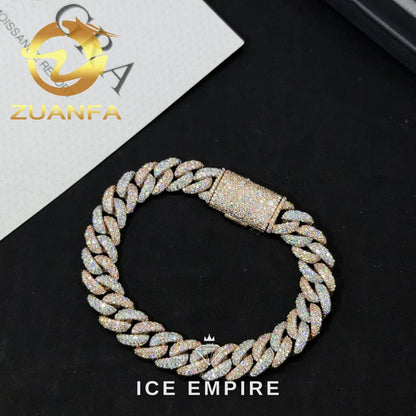 Iced Out 925 Silver Moissanite Cuban Chain
