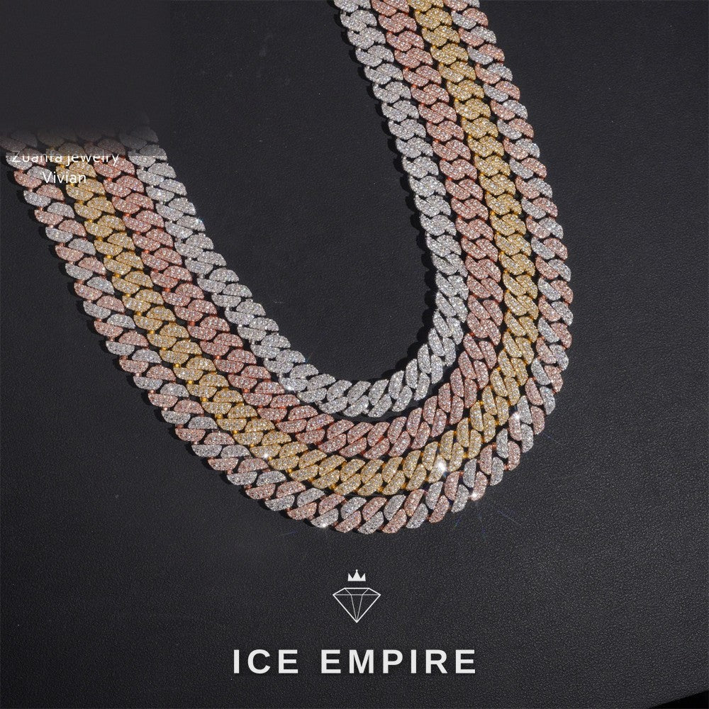Iced Out Gold Plated Moissanite Cuban Chain
