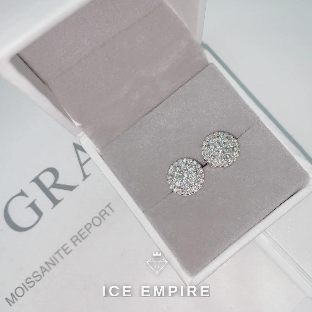 Iced Out 925 Silver Moissanite Stud Earrings