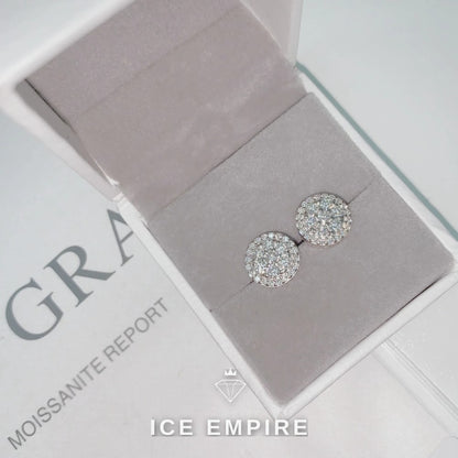 Iced Out 925 Silver Moissanite Stud Earrings