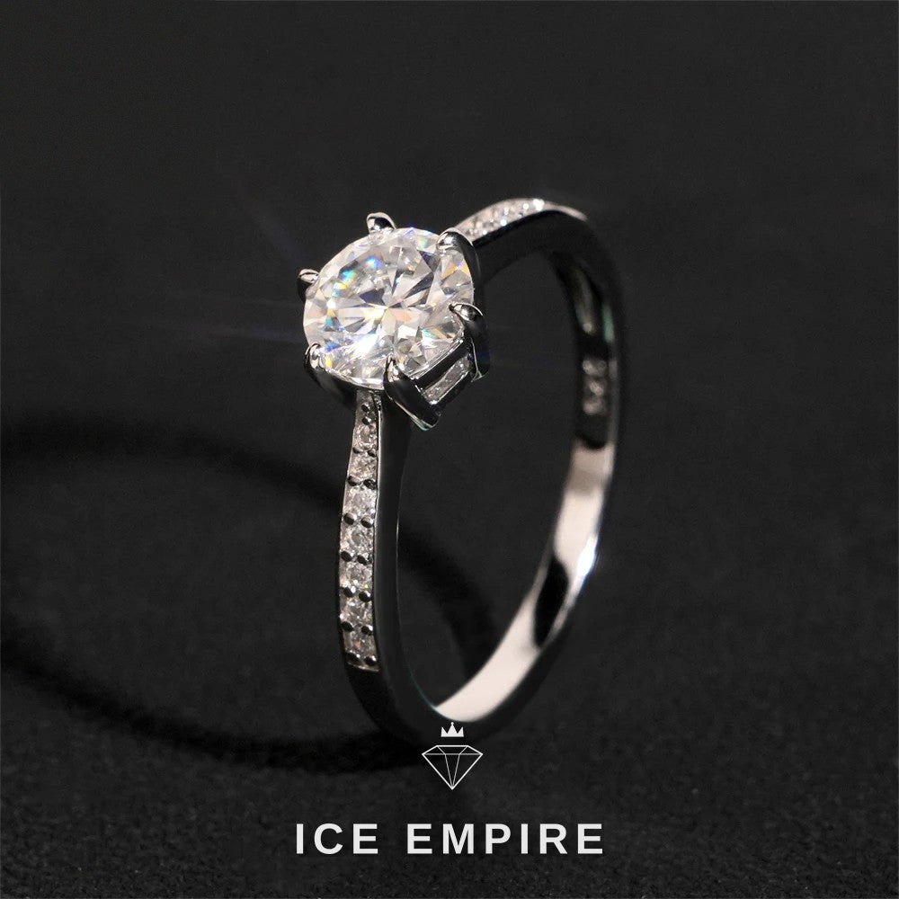 Iced Out Gold Plated Moissanite Engagement Ring