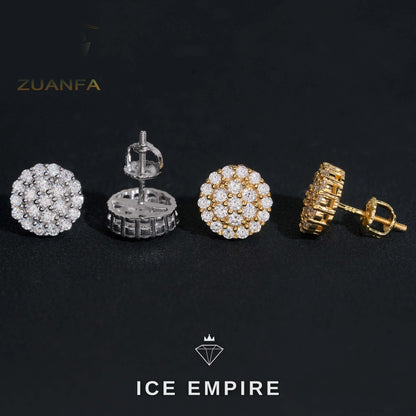 Iced Out Cluster 925 Silver Moissanite Earrings