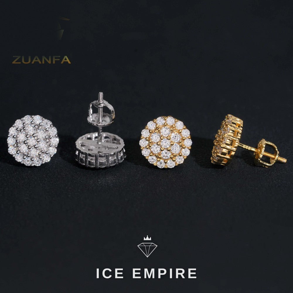 Iced Out Cluster 925 Silver Moissanite Earrings