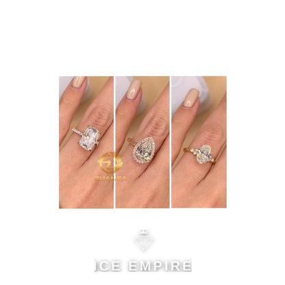 Iced Out 925 Silver Moissanite Wedding Band