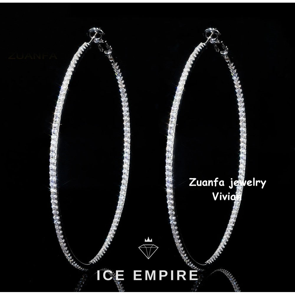Iced Out 925 Silver Moissanite Earrings