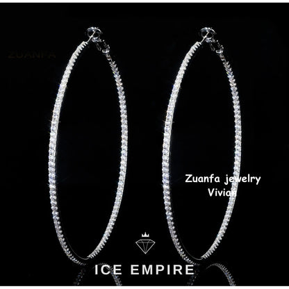 Iced Out 925 Silver Moissanite Earrings