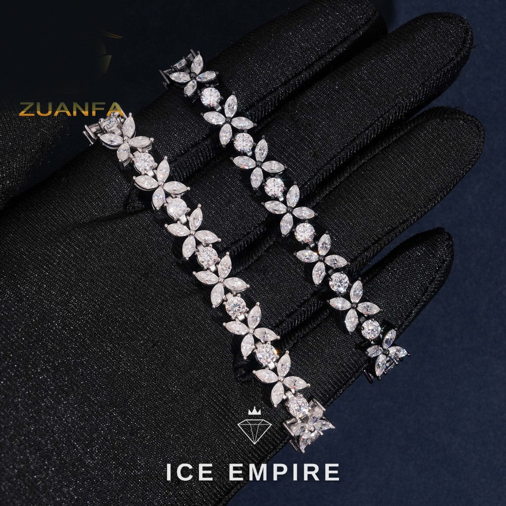 Iced Out Gold Plated Moissanite Tennis Bracelet