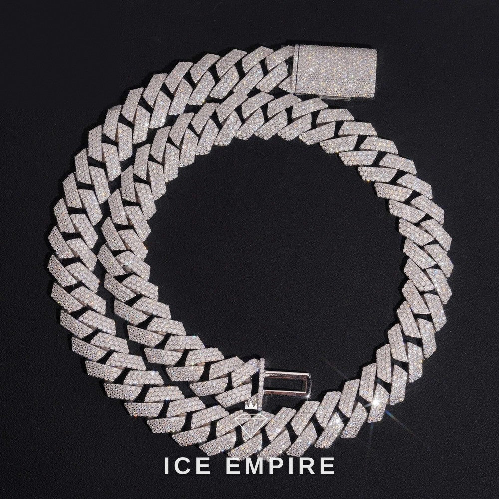 Iced Out Rose Gold Plated Moissanite Cuban Chain