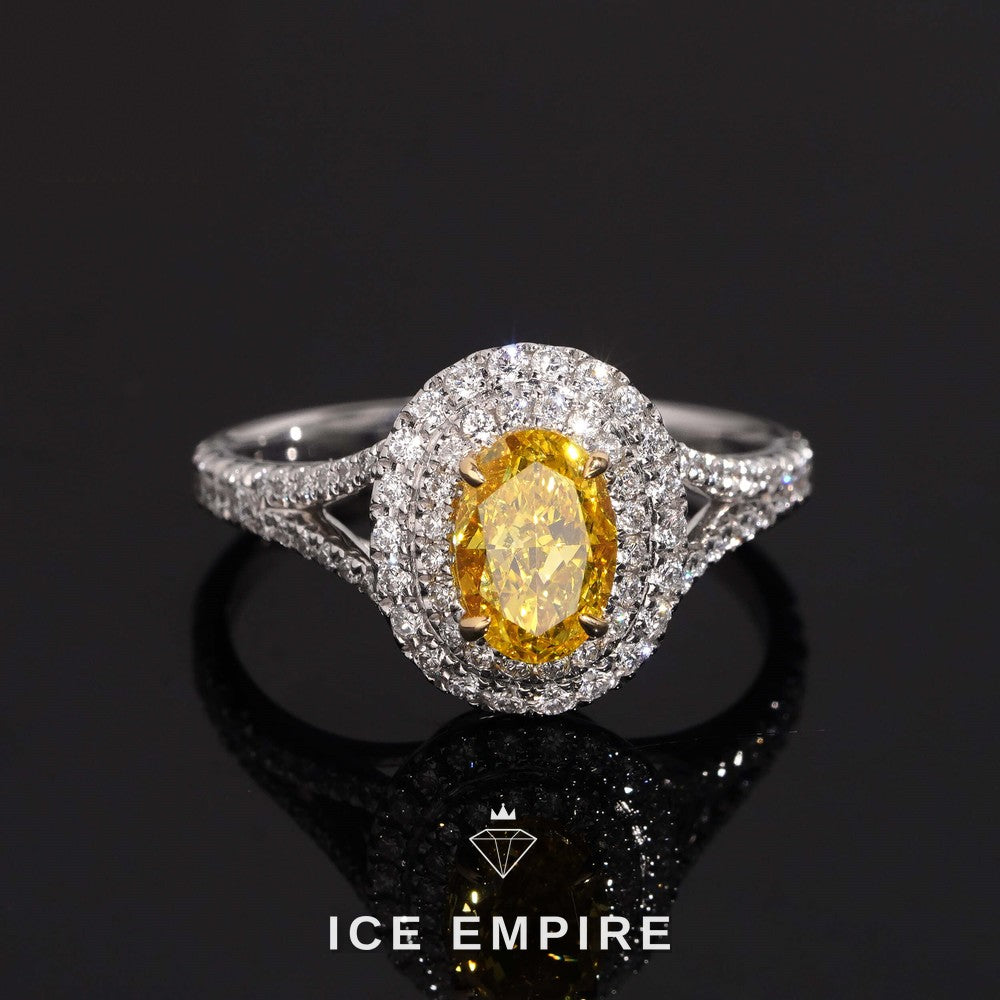 Iced Out 18K Gold Lab Grown Diamond Wedding Band