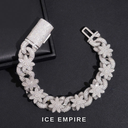 Iced Out 925 Silver Moissanite Cuban Chain