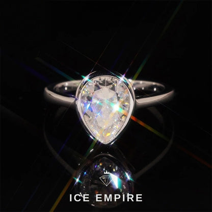 Iced Out 925 Silver Moissanite Engagement Ring