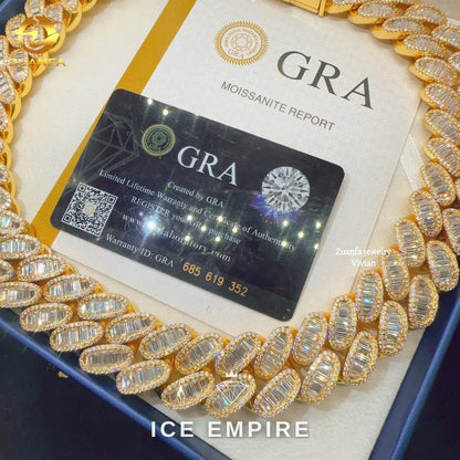 Iced Out Rose Gold Plated Moissanite Cuban Chain