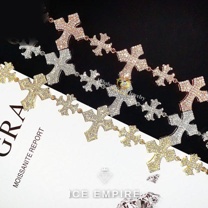 Iced Out Rose Gold Plated Moissanite Cuban Chain