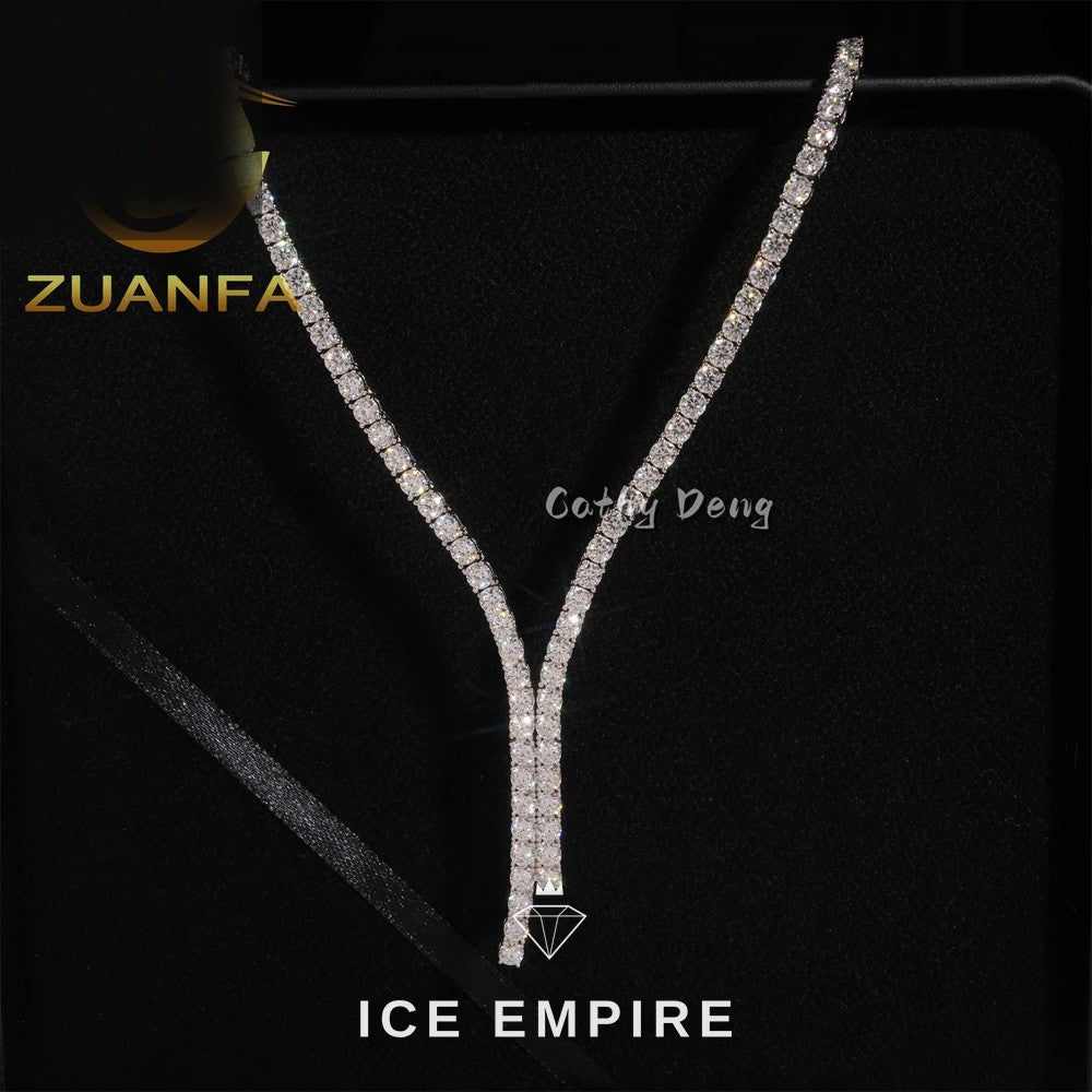 Iced Out Rose Gold Plated Moissanite Cuban Chain