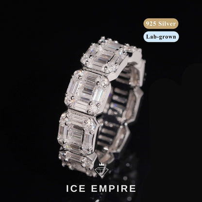 Iced Out Baguette 925 Silver Lab Grown Diamond Pendant
