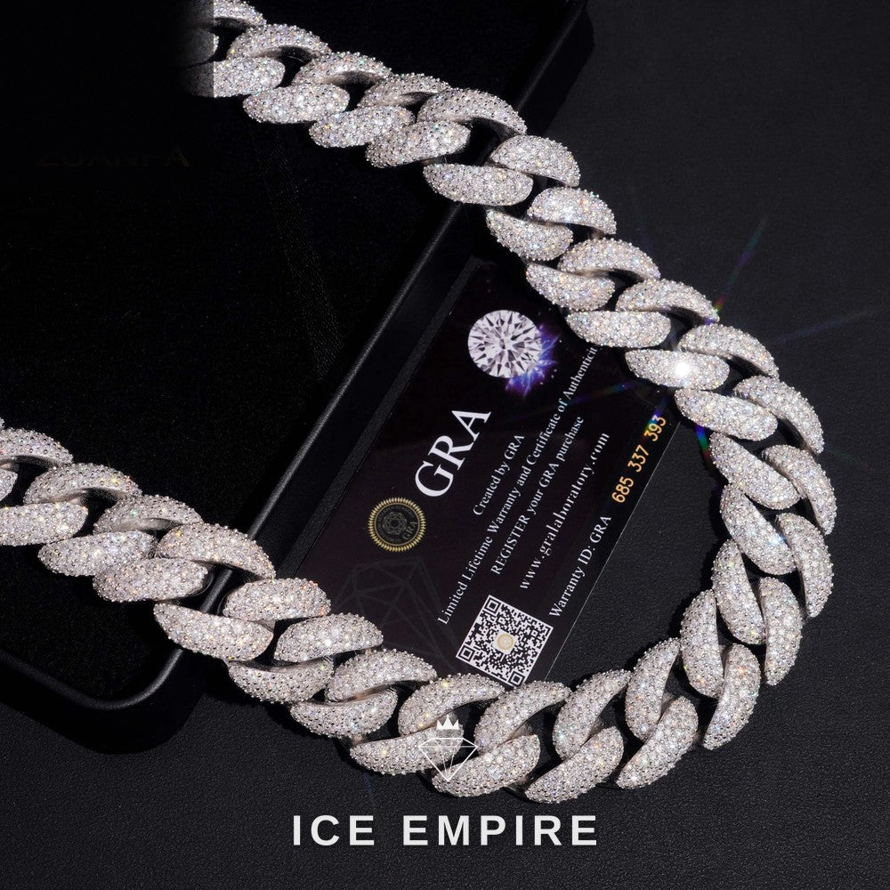 Iced Out Rose Gold Plated Moissanite Cuban Chain