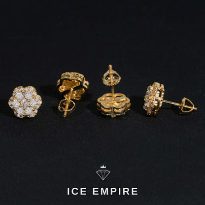 Iced Out Cluster 925 Silver Moissanite Earrings