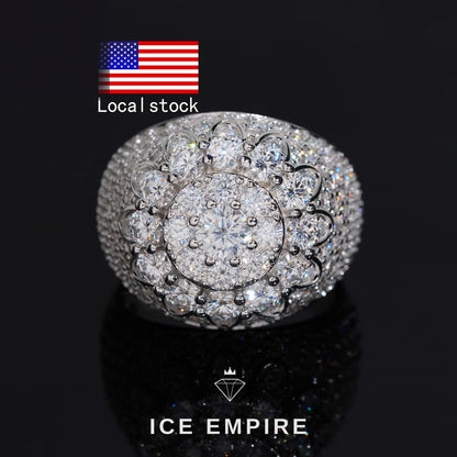 Iced Out 925 Silver Moissanite Ring