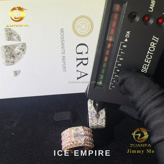 Iced Out Rose Gold Plated Moissanite Ring