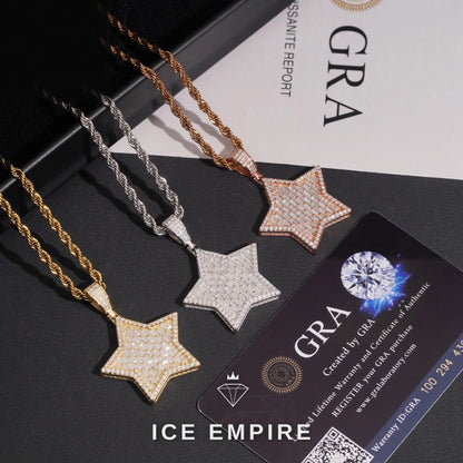 Iced Out Baguette Gold Plated Moissanite Pendant