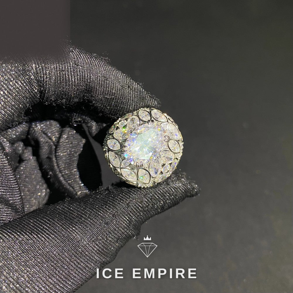 Iced Out 925 Silver Moissanite Ring