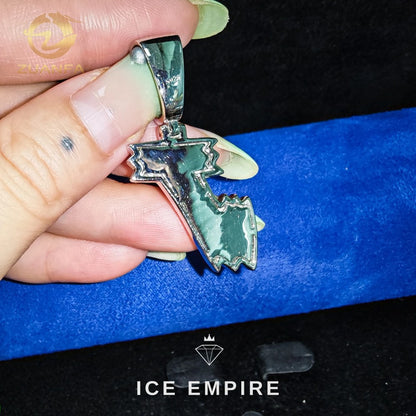 Iced Out Baguette 925 Silver Moissanite Pendant