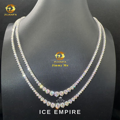 Iced Out Cluster 925 Silver Moissanite Cuban Chain