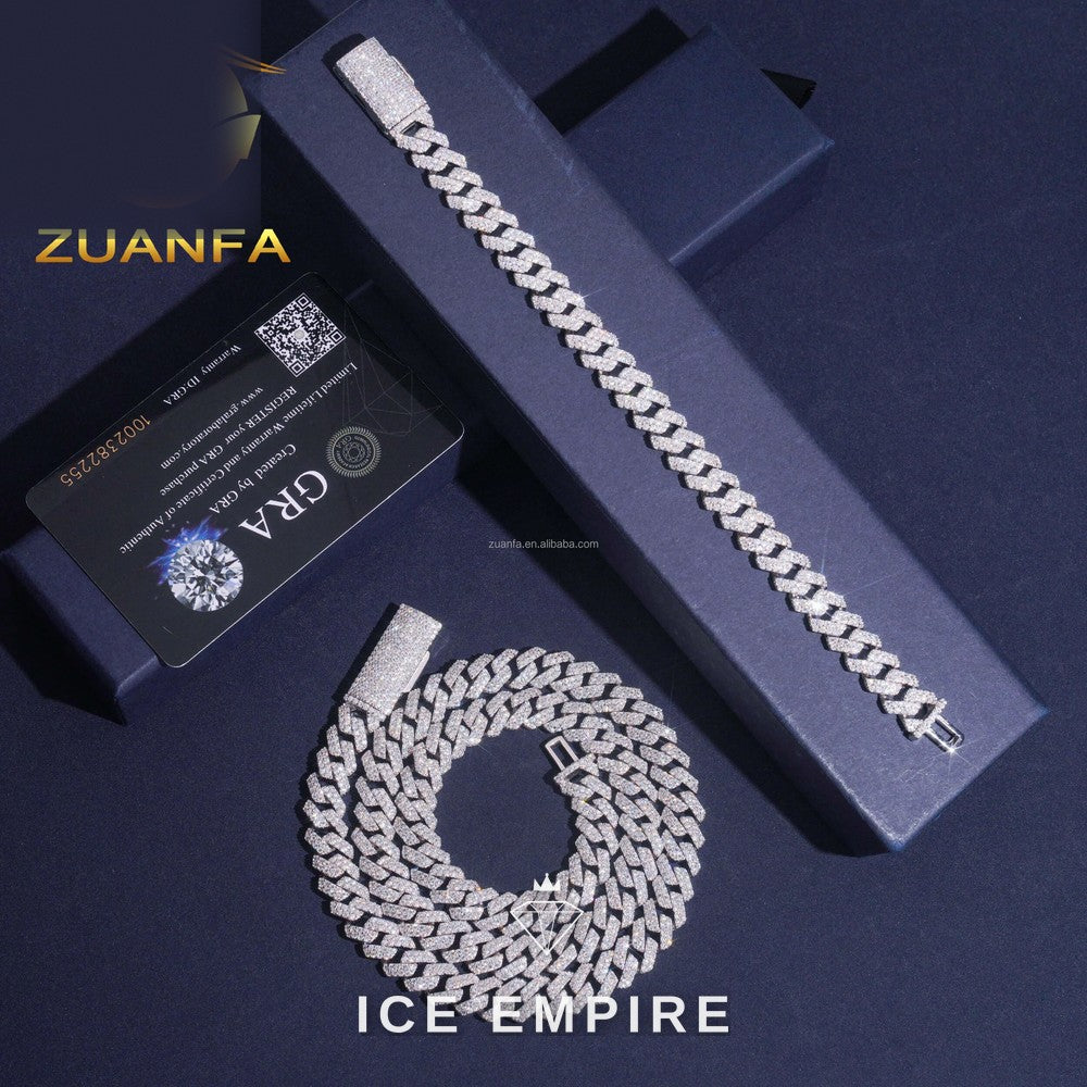 Iced Out Gold Plated Moissanite Cuban Chain