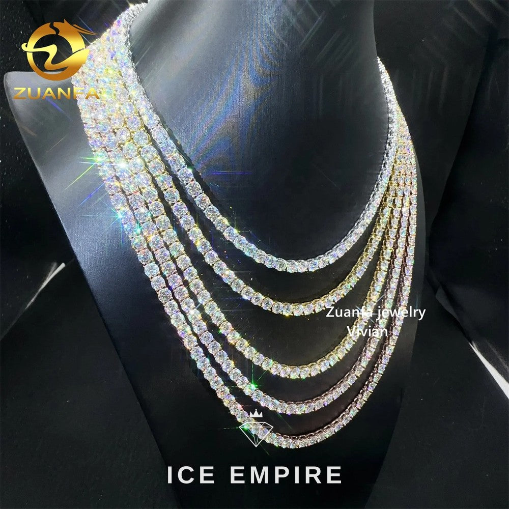 Iced Out Rose Gold Plated Moissanite Tennis Chain