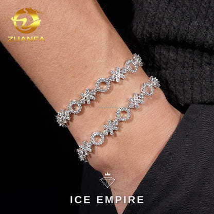 Iced Out 925 Silver Moissanite Tennis Bracelet