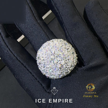 Iced Out 925 Silver Moissanite Ring