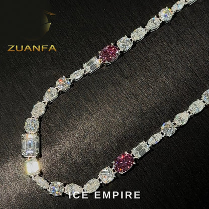 Iced Out 925 Silver Moissanite Tennis Chain