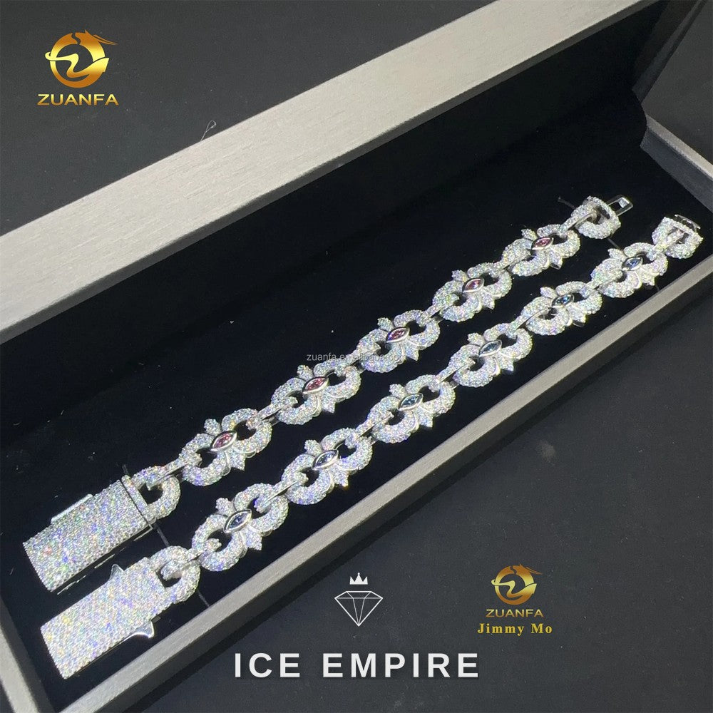Iced Out 925 Silver Moissanite Cuban Chain