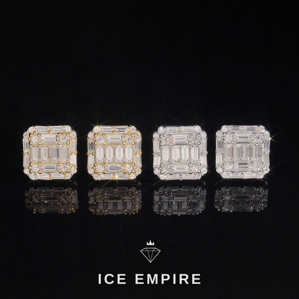 Iced Out Rose Gold Plated Moissanite Earrings