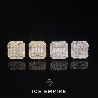 Iced Out Rose Gold Plated Moissanite Earrings