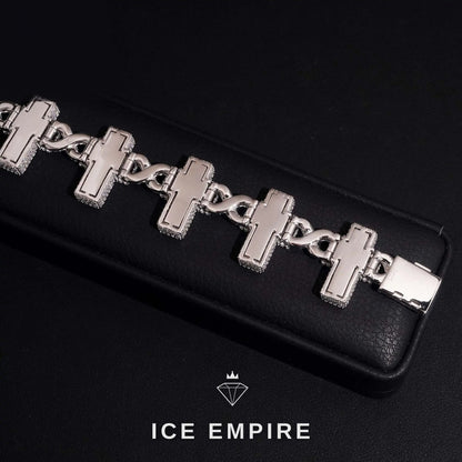 Iced Out Baguette Rose Gold Plated Moissanite Cuban Chain