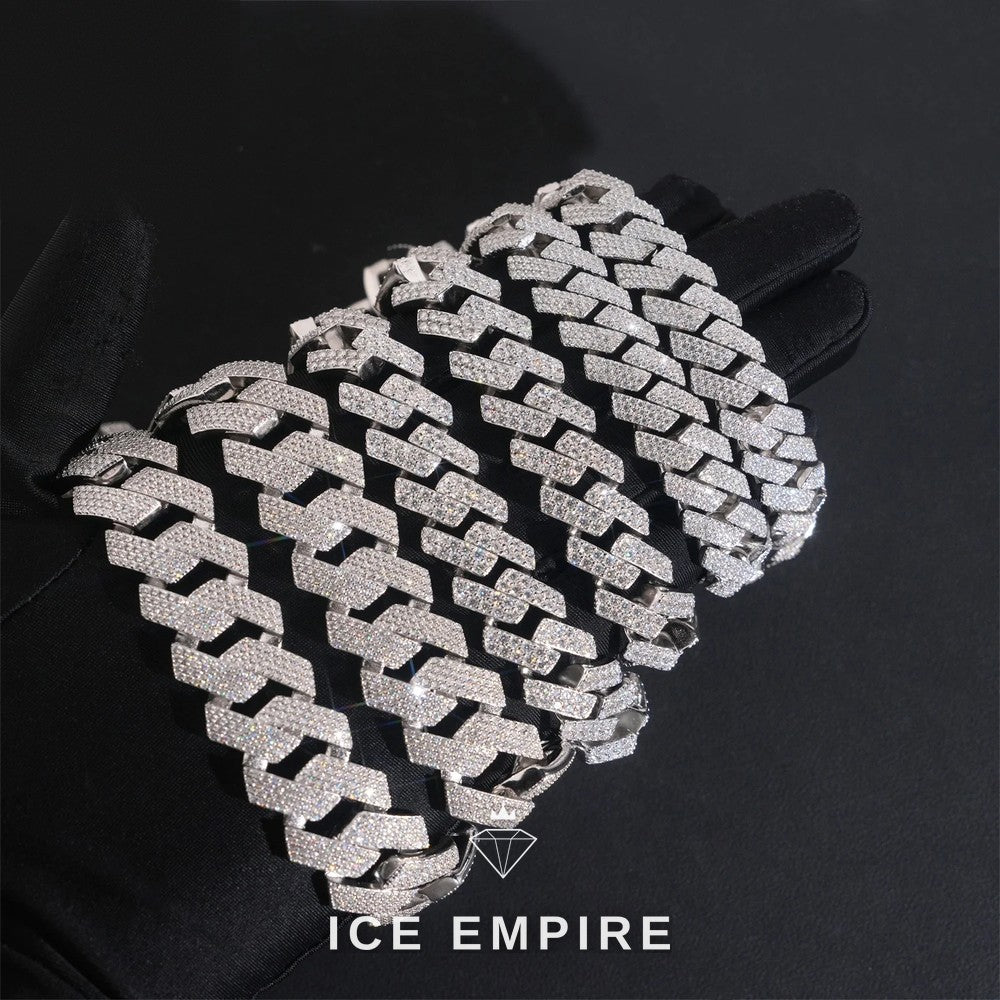 Iced Out Rose Gold Plated Moissanite Cuban Chain