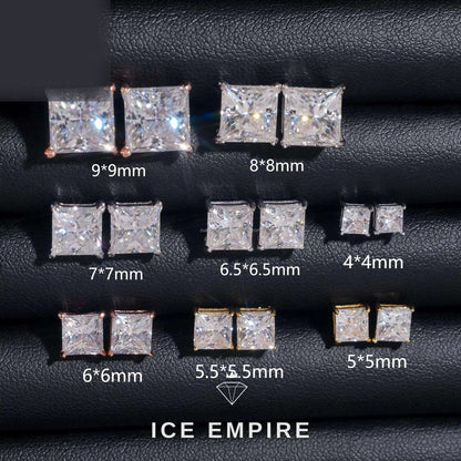 Iced Out Rose Gold Plated Moissanite Stud Earrings