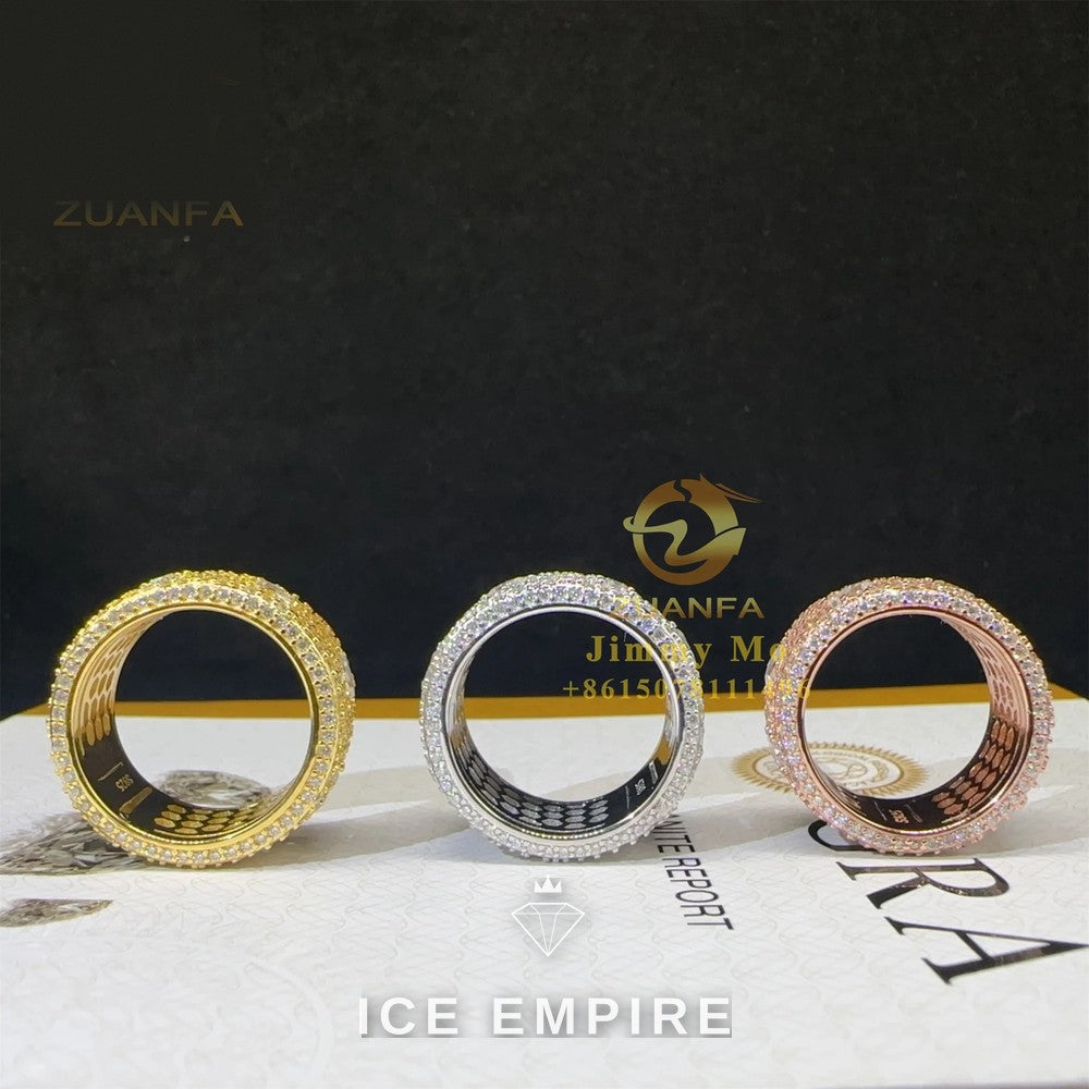 Iced Out 925 Silver Moissanite Ring