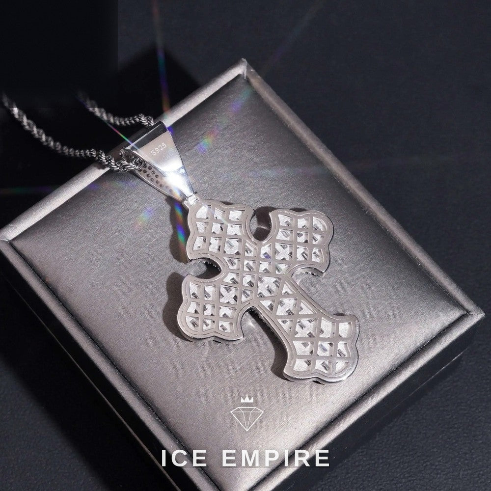 Iced Out Baguette 925 Silver Moissanite Pendant