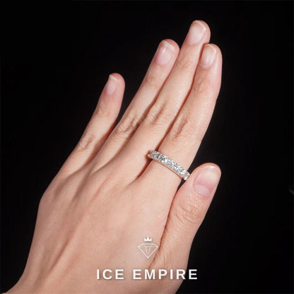 Iced Out Gold Plated Moissanite Wedding Band