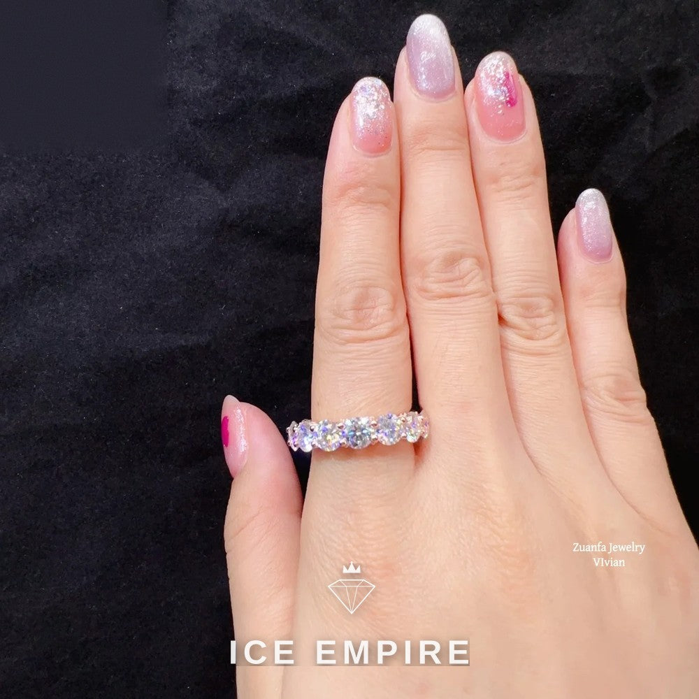 Iced Out 925 Silver Moissanite Ring