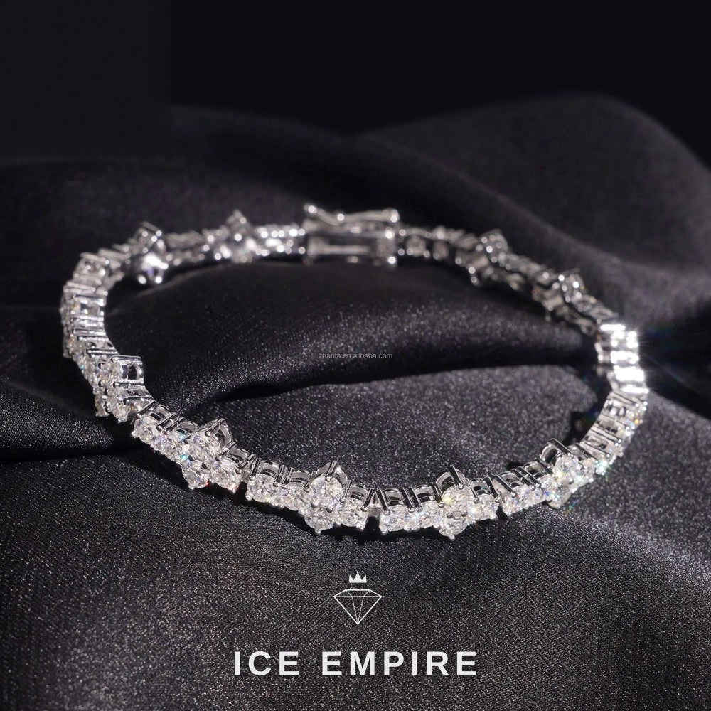 Iced Out 925 Silver Moissanite Tennis Chain