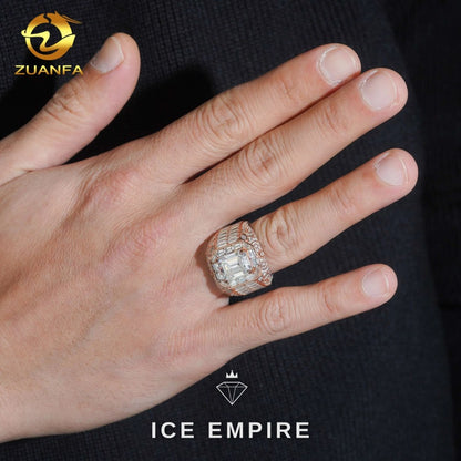 Iced Out Rose Gold Plated Moissanite Ring