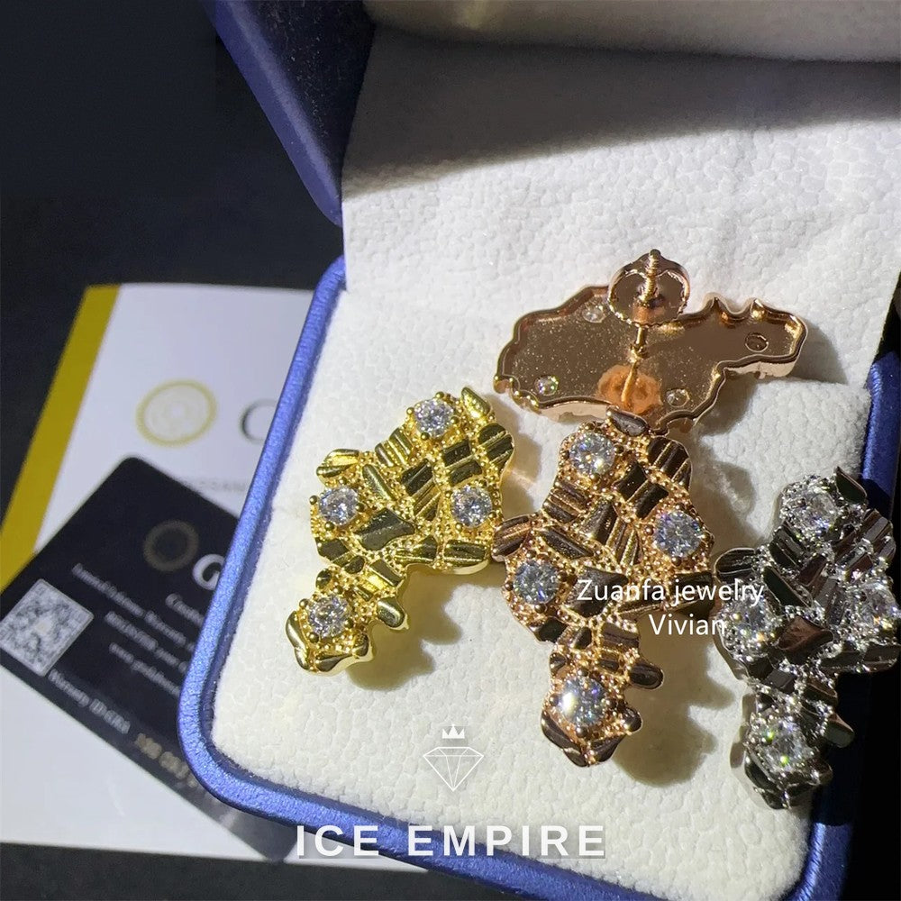Iced Out 925 Silver Moissanite Earrings