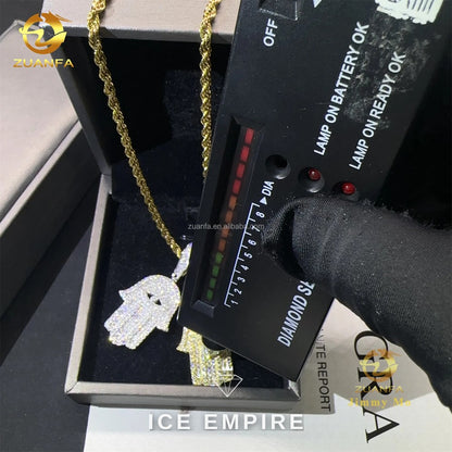 Iced Out Cross 925 Silver Moissanite Pendant